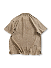 ヴィンテージウォッシュ 280G 重磅ピケメッシュPOLOシャツ