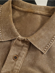 ヴィンテージウォッシュ 280G 重磅ピケメッシュPOLOシャツ