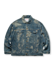 ヴィンテージウォッシュ加工を施したデニムジャケット。