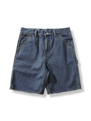 ヴィンテージウォッシュ加工とフリンジ裾が特徴のセルビッジデニムワークショーツ。