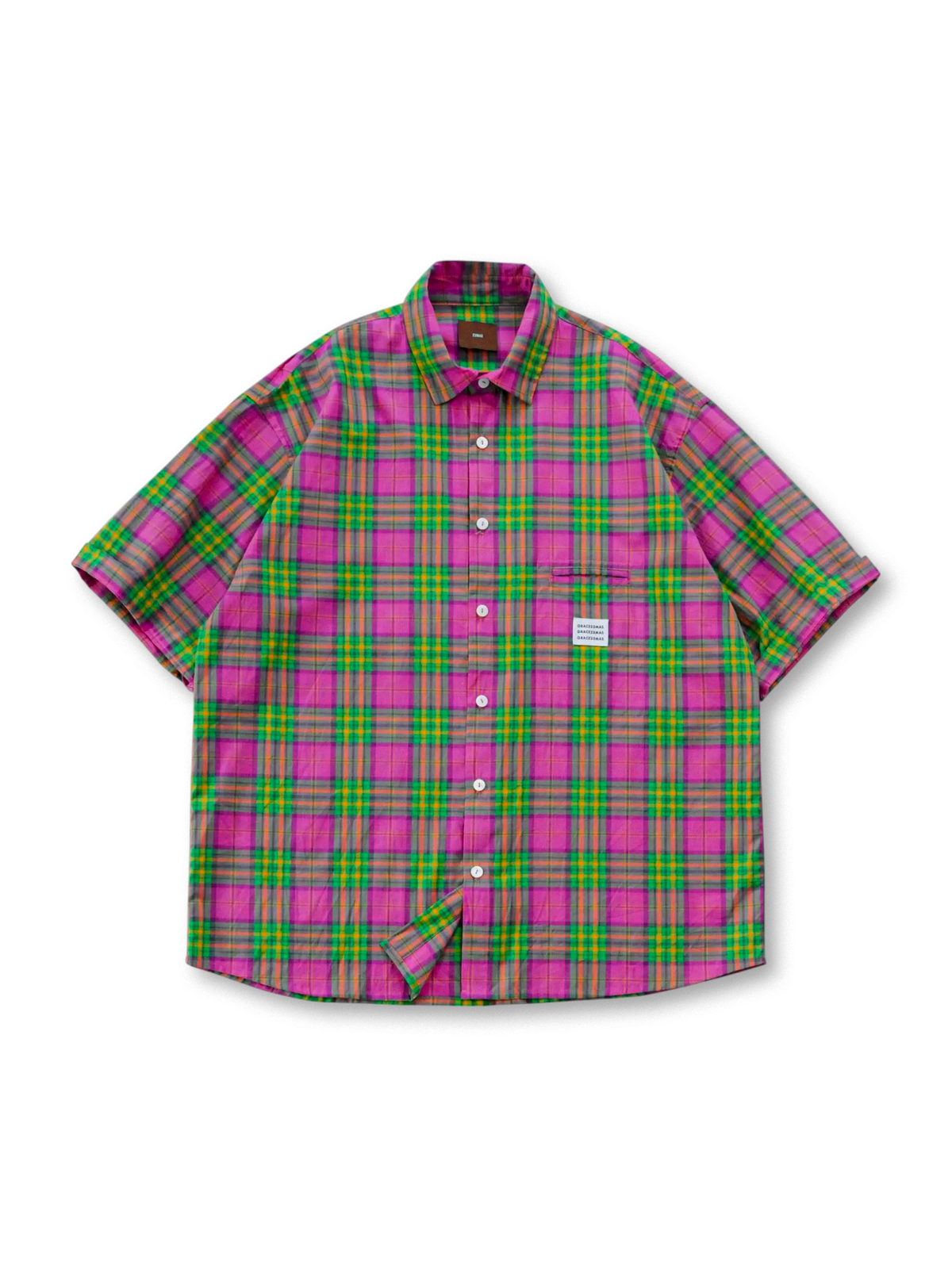 マドラスチェック柄と自然な色褪せが特徴のヴィンテージウォッシュドチェックオーバーシャツ