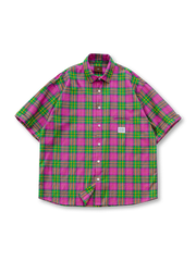 マドラスチェック柄と自然な色褪せが特徴のヴィンテージウォッシュドチェックオーバーシャツ