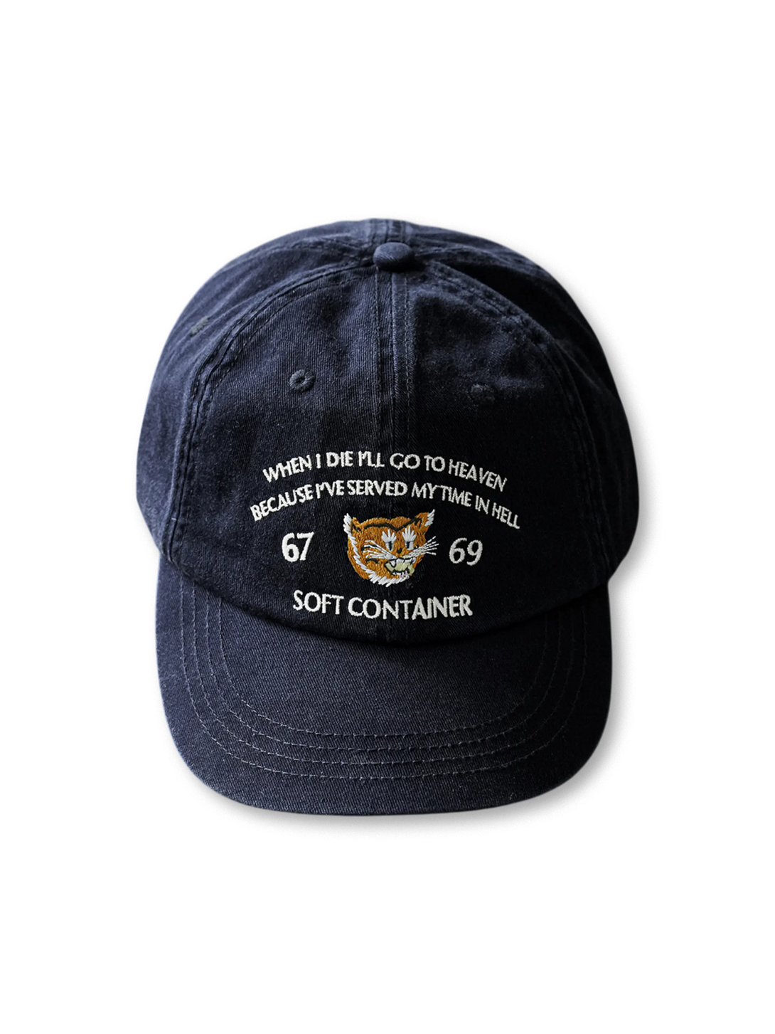 60年代米軍戦地ジャケット風洗い加工と虎刺繍を施したヴィンテージウォッシュドコットンツイルキャップ