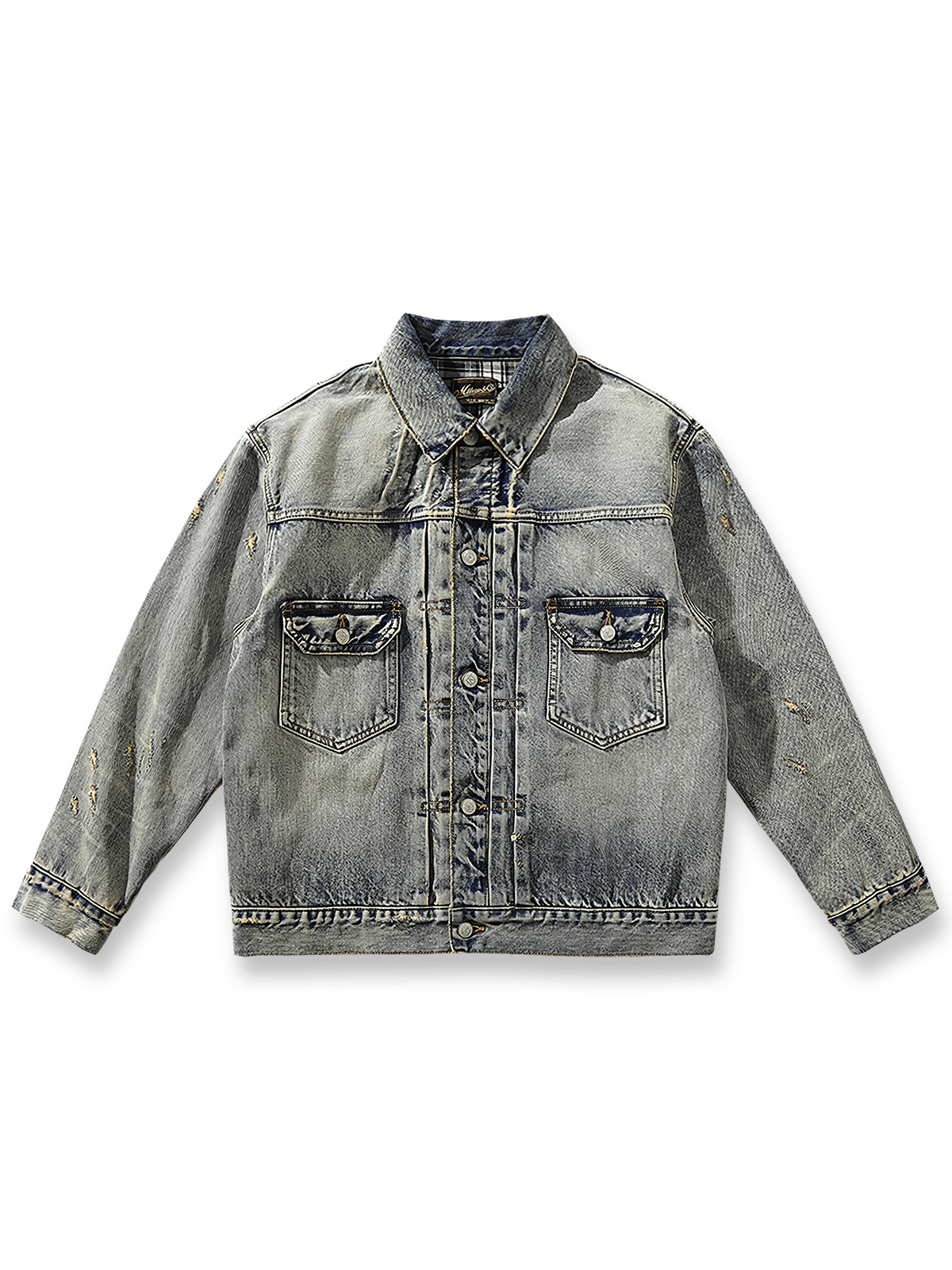 ウォッシュ＆ダメージ加工が映えるセルビッジデニムジャケット