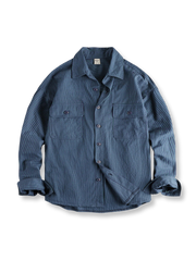 縦ストライプ柄とルーズフィットが魅力のヴィンテージチェックシャツ