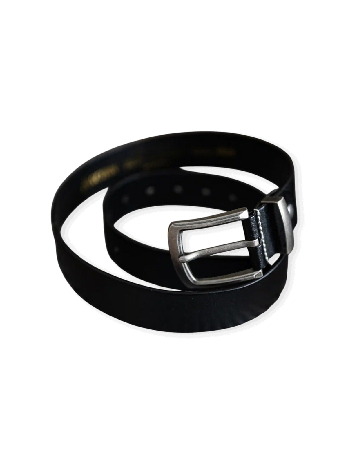 1930年代着想の植物タンニンなめし牛革使用ヴィンテージワークベルト。アンティークシルバーバックル付き。