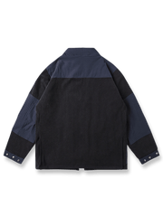 カラーブロックVネック袢纏ジャケット全体画像