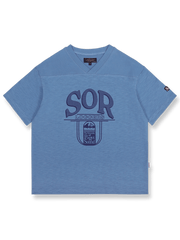 製品画像: アメリカンフットボールスラブコットンVネック半袖Tシャツの全体像