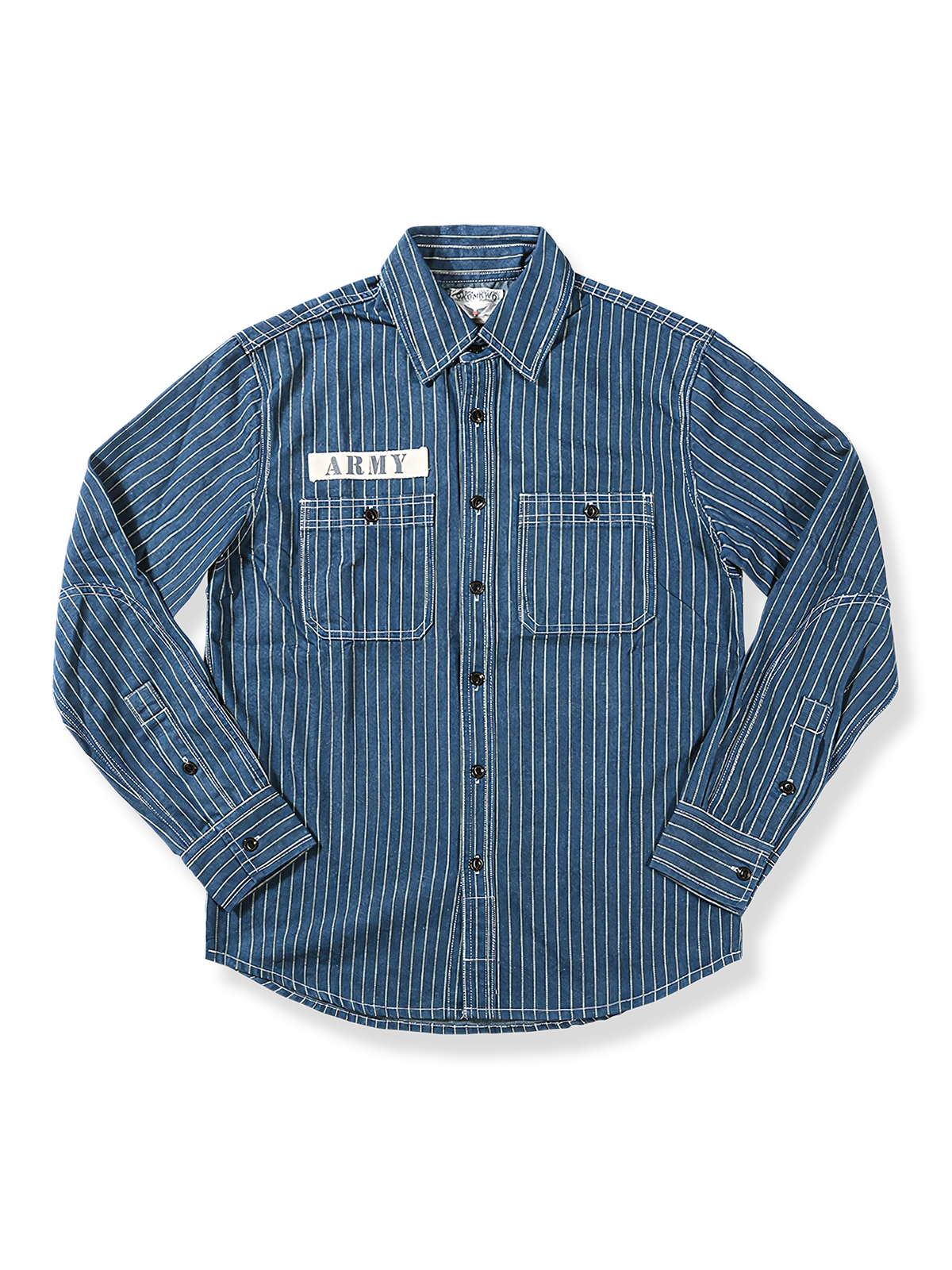 ウォバッシュデニムの細かいドット柄と独特なエイジングが魅力のワークシャツ