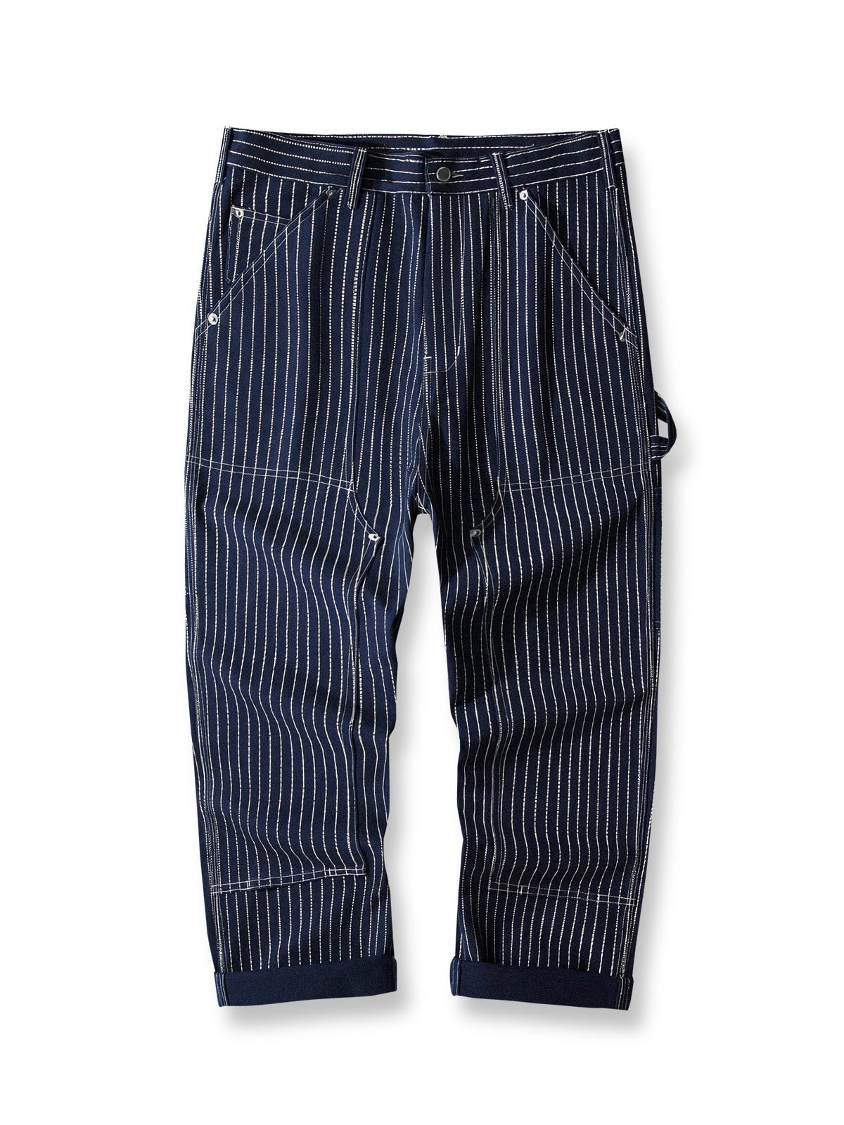 4色展開のWabashストライプ柄ロガーパンツ