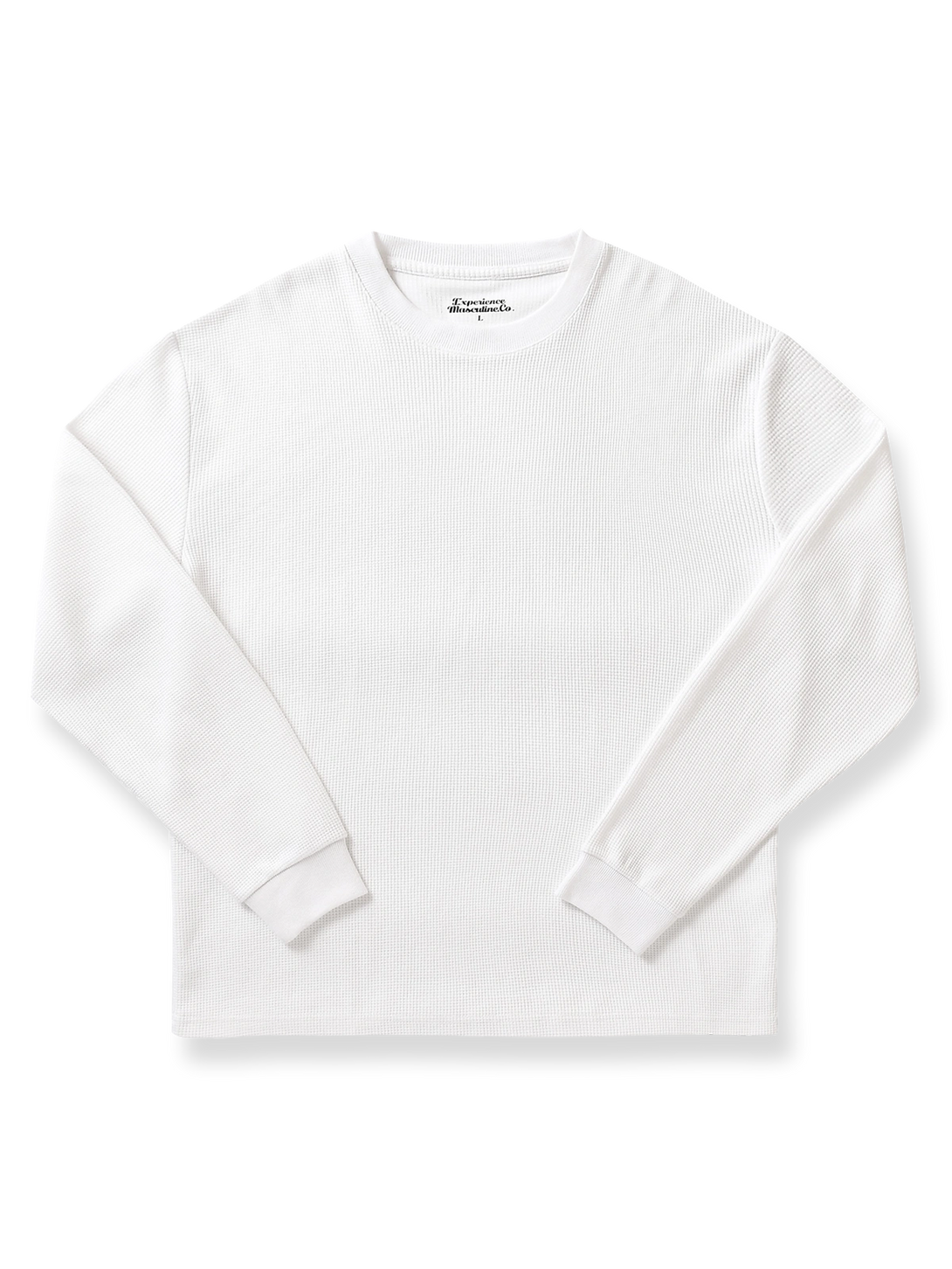 高級感あるワッフル素材のクルーネックカジュアルTシャツ