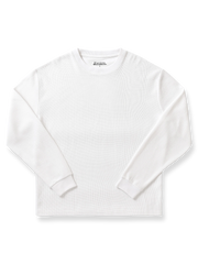 高級感あるワッフル素材のクルーネックカジュアルTシャツ