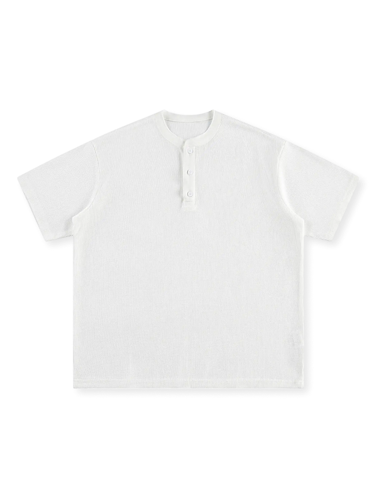 250gヘビーウエイトワッフルヘンリーネックTシャツ