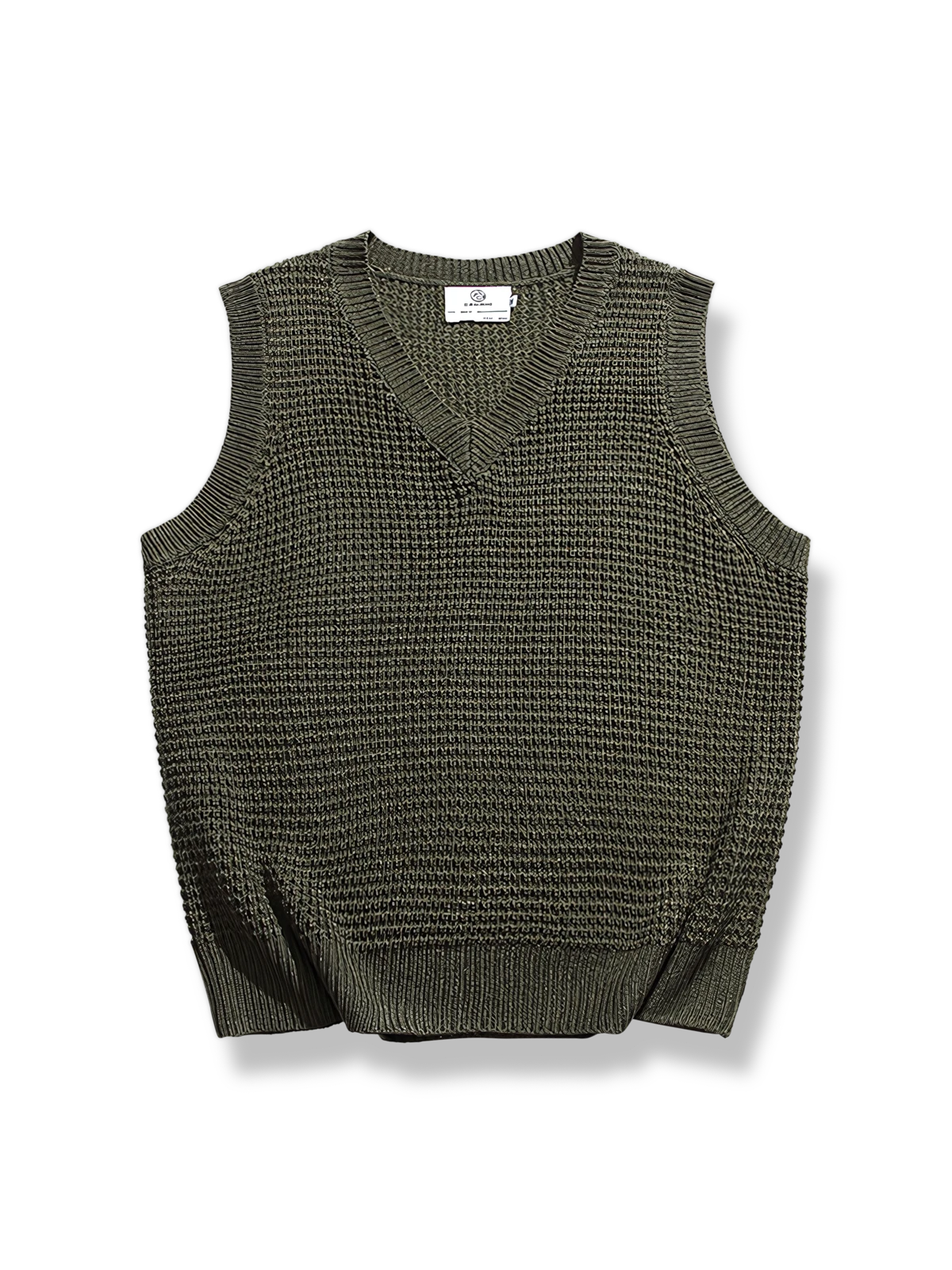 ワッフル編みのニットベスト