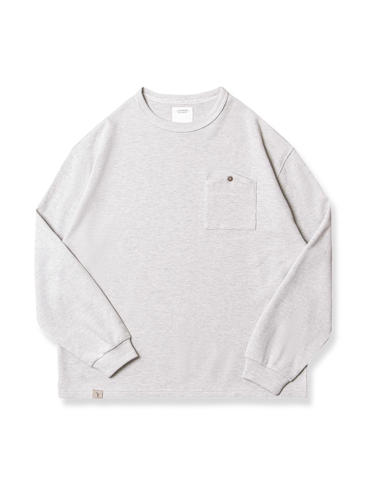 凹凸ワッフル柄とアコーディオンポケットが特徴の340g肉厚スウェット。