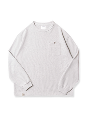 凹凸ワッフル柄とアコーディオンポケットが特徴の340g肉厚スウェット。