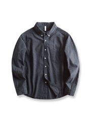 ウォッシュドブロンズカラーのコットン長袖シャツ