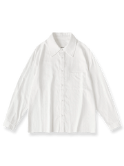ウォッシュドダメージ加工長袖シャツ。