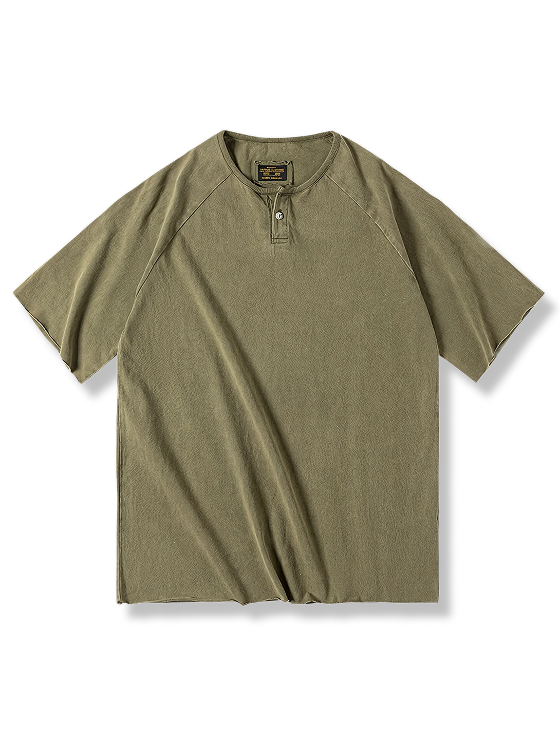「ウォッシュ加工 ヘンリーネック 半袖Tシャツ」英国由来デザインで春夏のカジュアルスタイルに最適