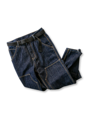 ウォッシュドニーパッチワークデニムパンツ