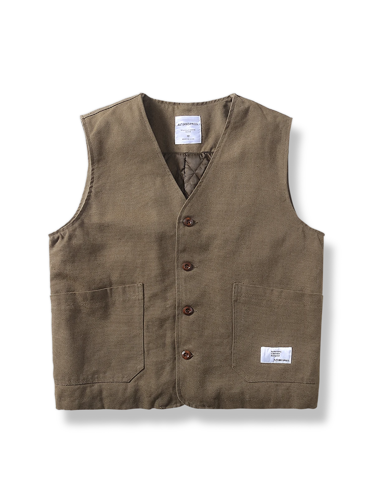 ウォッシュド加工されたキルティングベスト