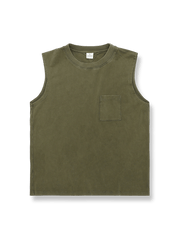 ウォッシュドヴィンテージノースリーブタンクトップ。