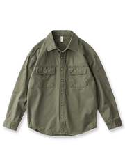 ウォッシュ加工で風合いを出したピュアコットンツイルのワークシャツ