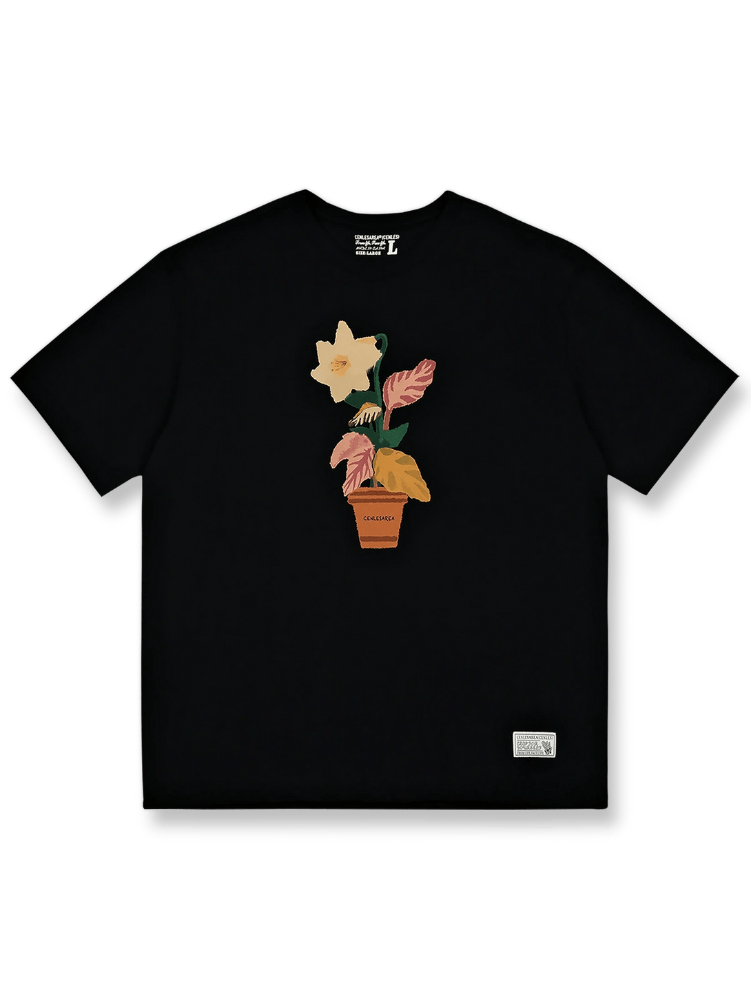 ウォーターカラープランツプリントTシャツ。