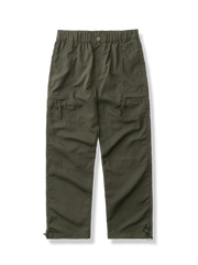 防水素材と裏地ポリエステルを備えたアウトドアストレートスラックス。