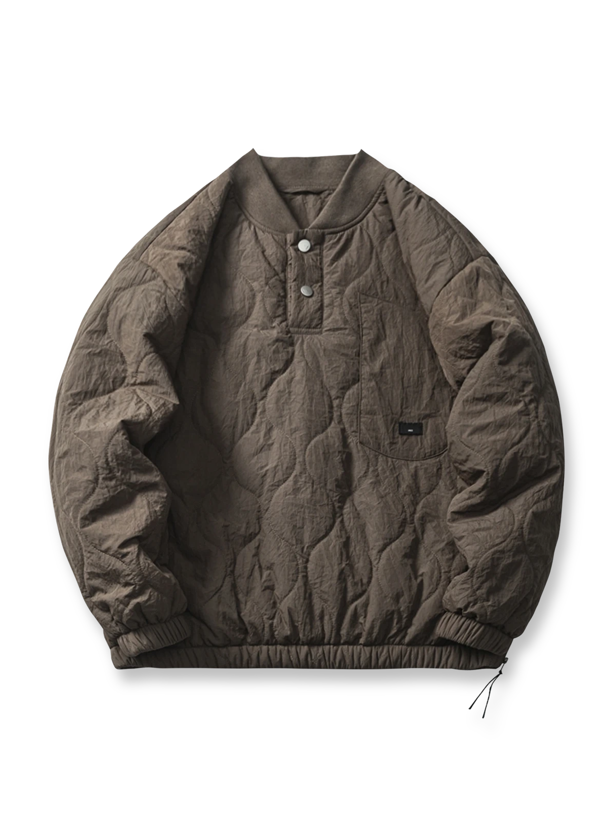 波キルティング加工が施された薄手ボンバージャケット。