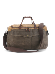 ワックスキャンバスとレザーのヴィンテージ風トラベルバッグ