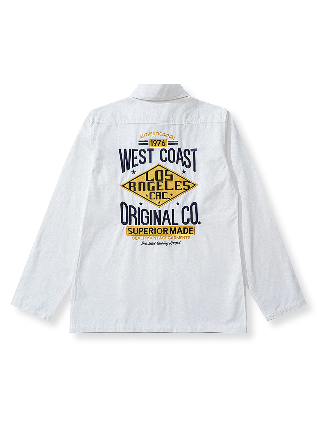 背中に「West Coast」刺繍が施された長袖シャツ