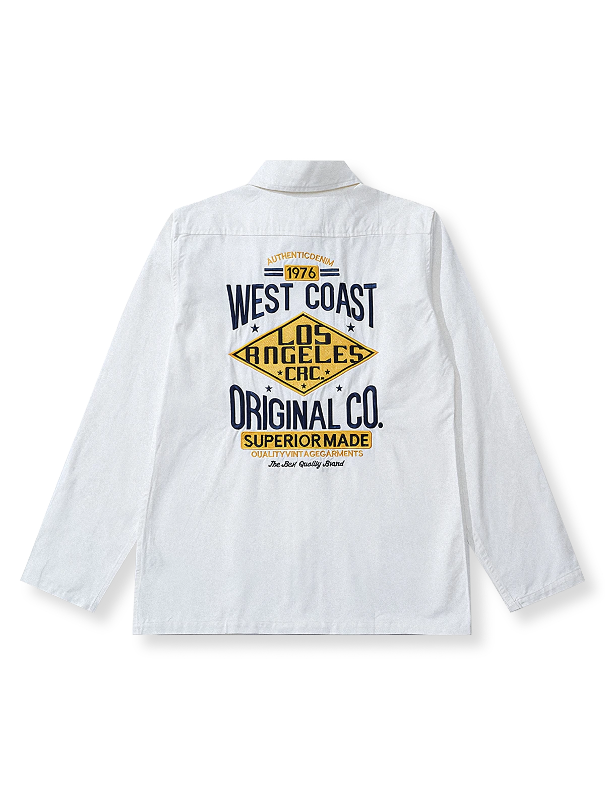背中に「West Coast」刺繍が施された長袖シャツ