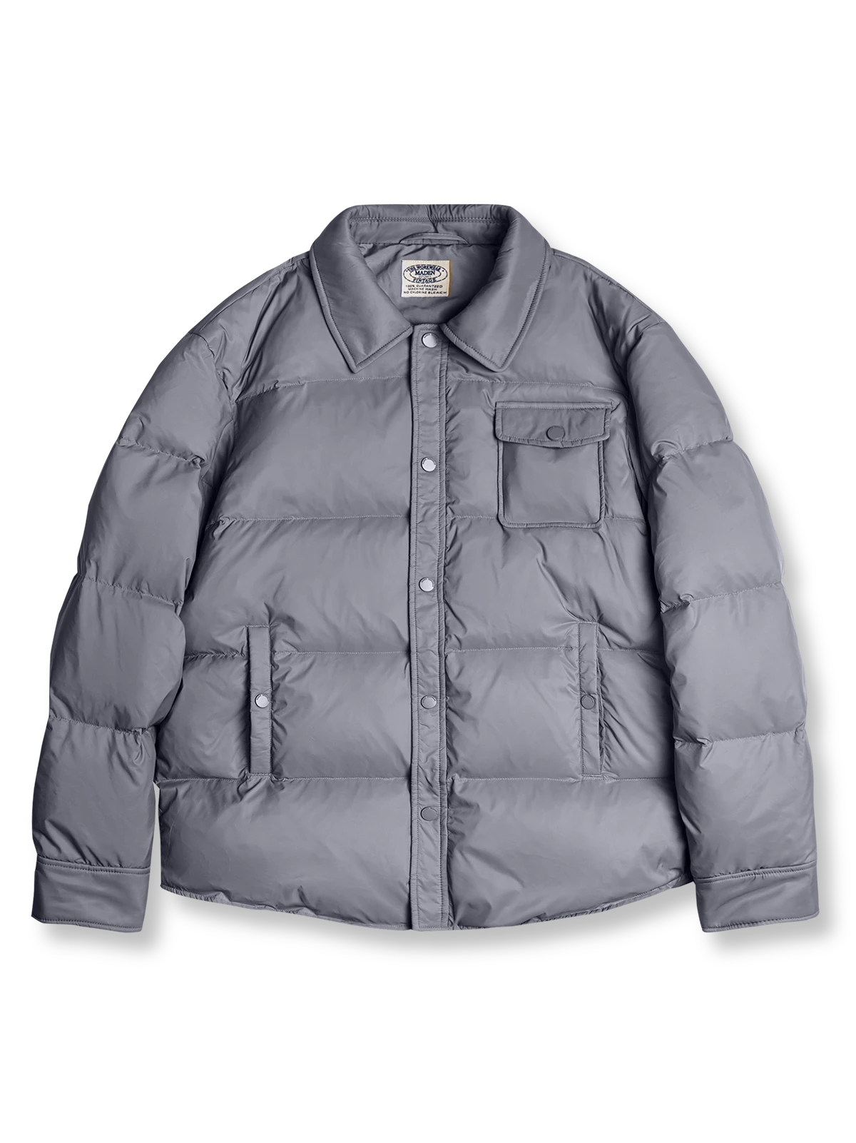 軽量ホワイトダックダウンを使用したシャツ型ジャケット。