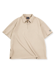 ヘビーウェイトワッフルジップポロ