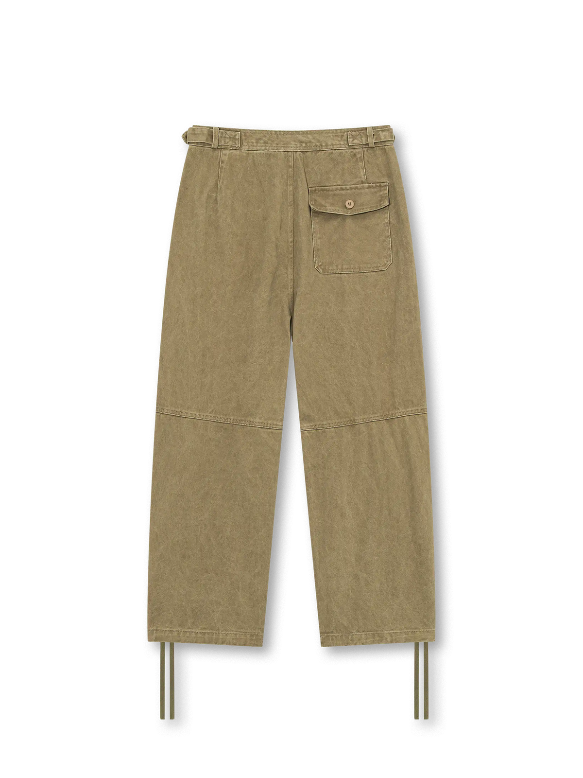 大容量ポケットとドローストリング裾が特徴の360gコットン製ワイドフィットカーゴパンツ