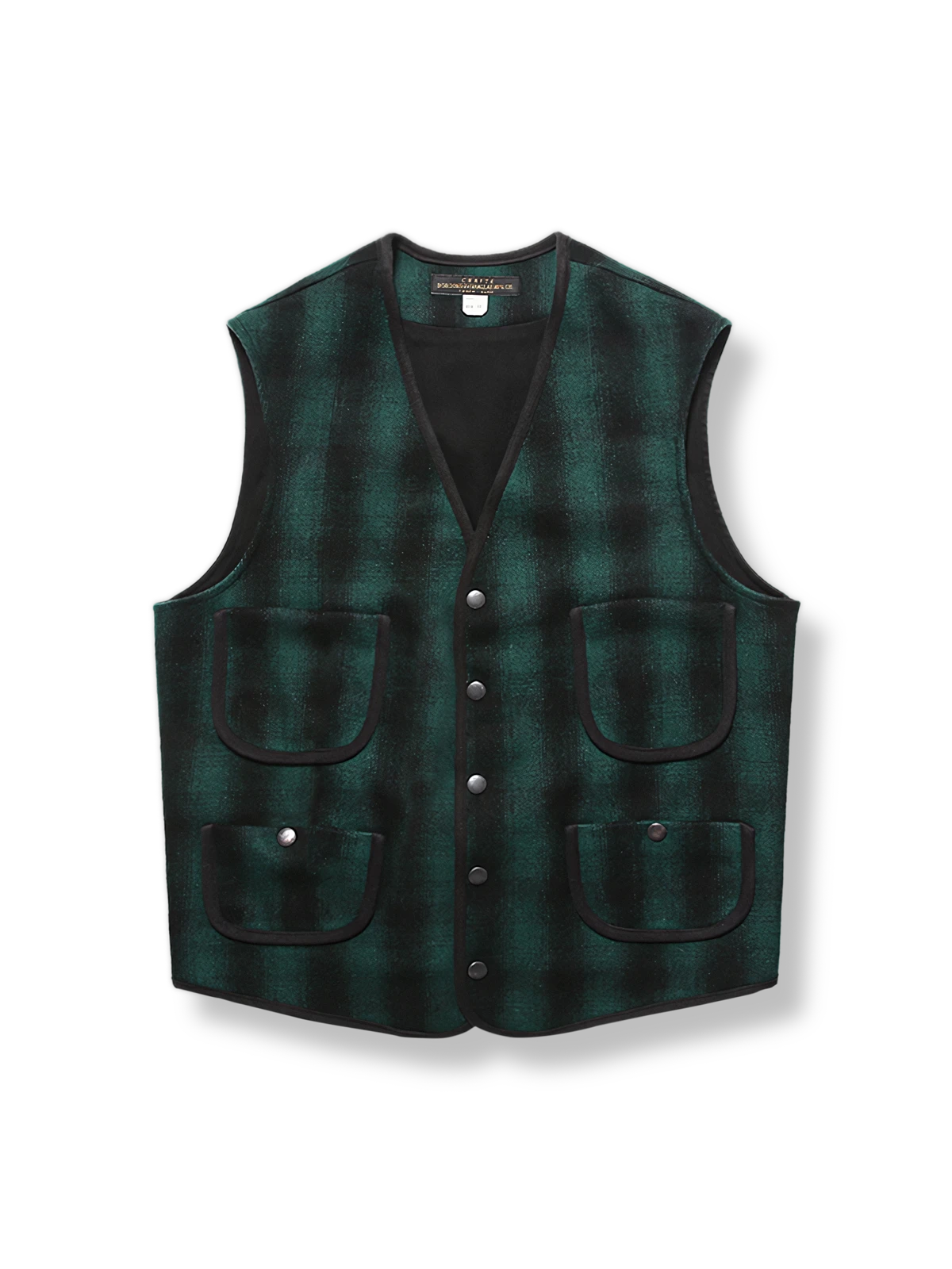 ウール混紡のチェック柄ベスト