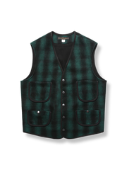 ウール混紡のチェック柄ベスト