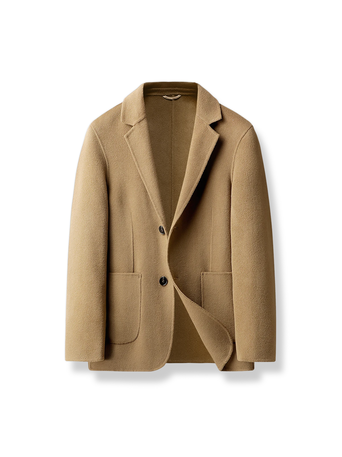 ウール混紡素材のストレートラインテーラードジャケット。