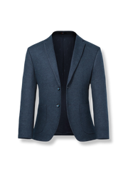 グレーのウール混紡スリムフィットスーツジャケット