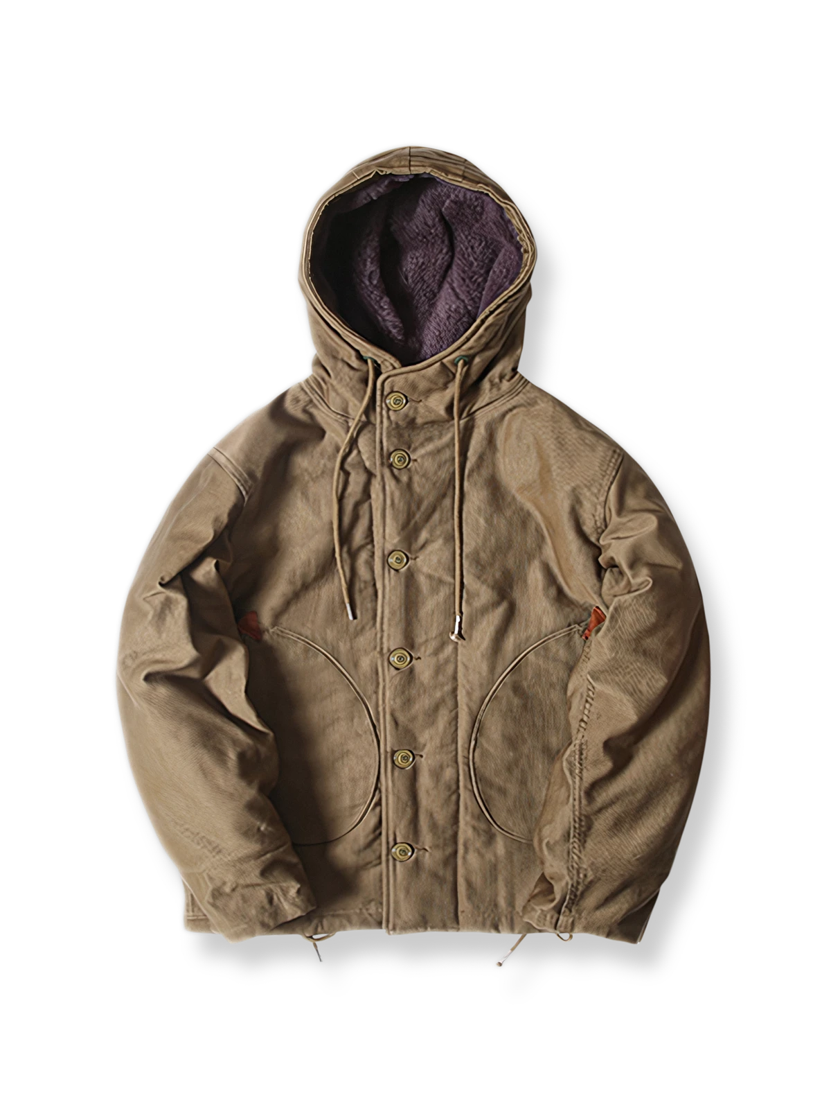 裏ウール混のフード付きN-1ジャケット