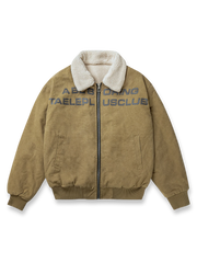 フェイクボア襟が取り外せるワークコート。