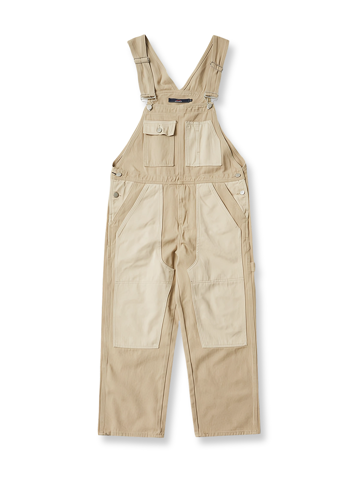 多彩なパッチワークと多機能ポケットが特徴のワークオーバーオール