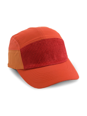 ナイロンとコーデュロイのカラーブロックワークスタイルベースボールキャップ