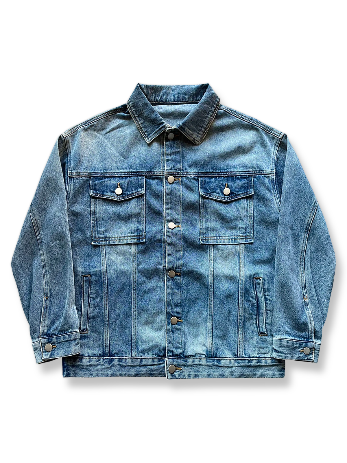 ワークスタイルの短丈デニムジャケット