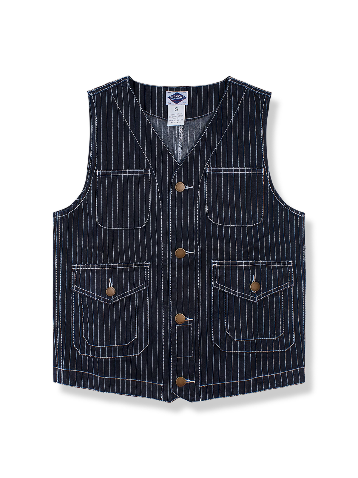 ワークスタイルストライプデニムベストの製品イメージ