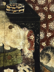 戲猫図ジャカードリヨセルキューバシャツ