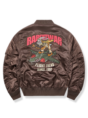 カートゥーン風ウサギ戦士刺繍パッチが特徴の卯年限定MA-1フライトジャケット