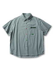 ジップポケットギンガムチェックシャツ全体像