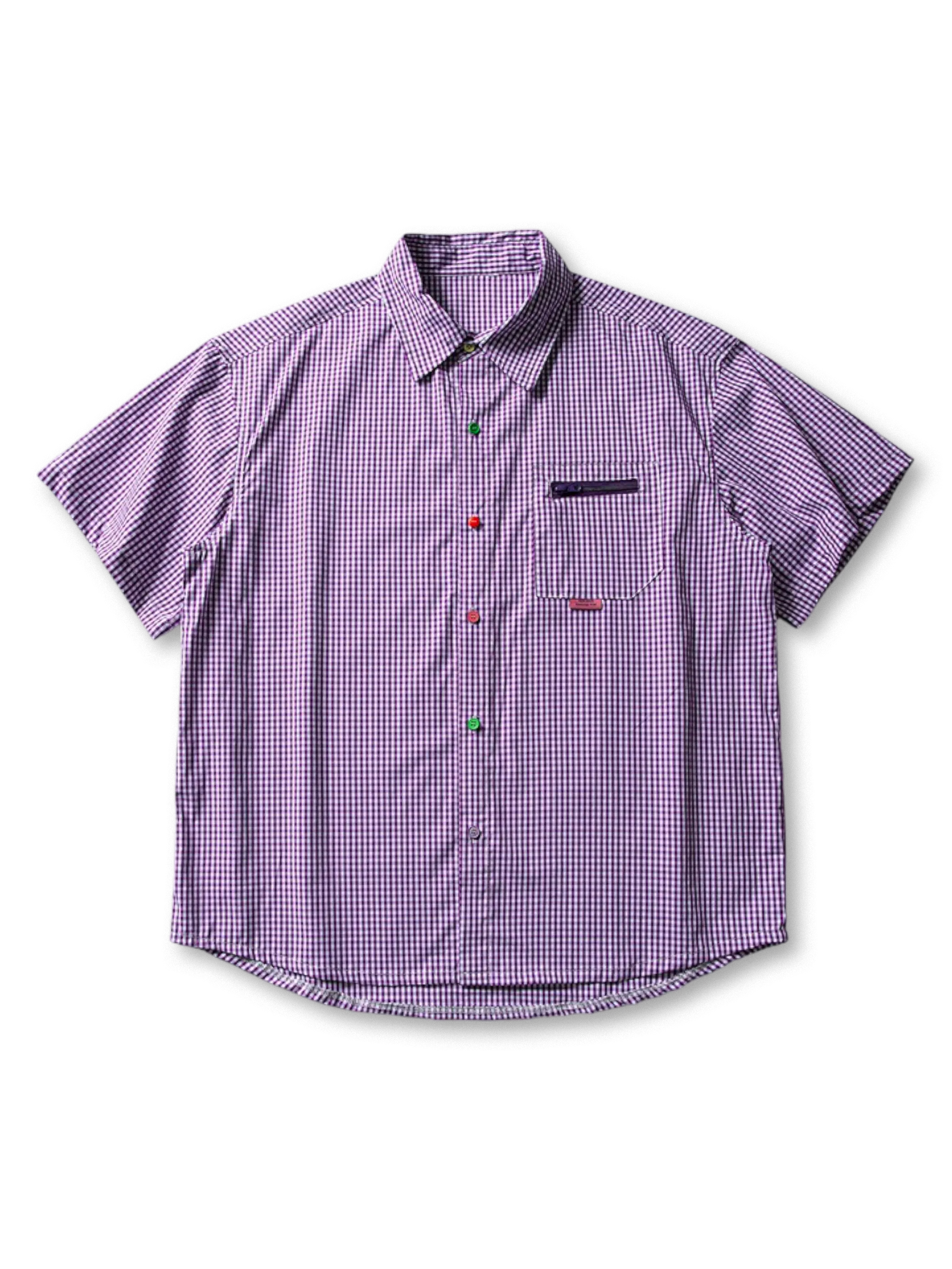 ジップポケットギンガムチェックシャツ全体像